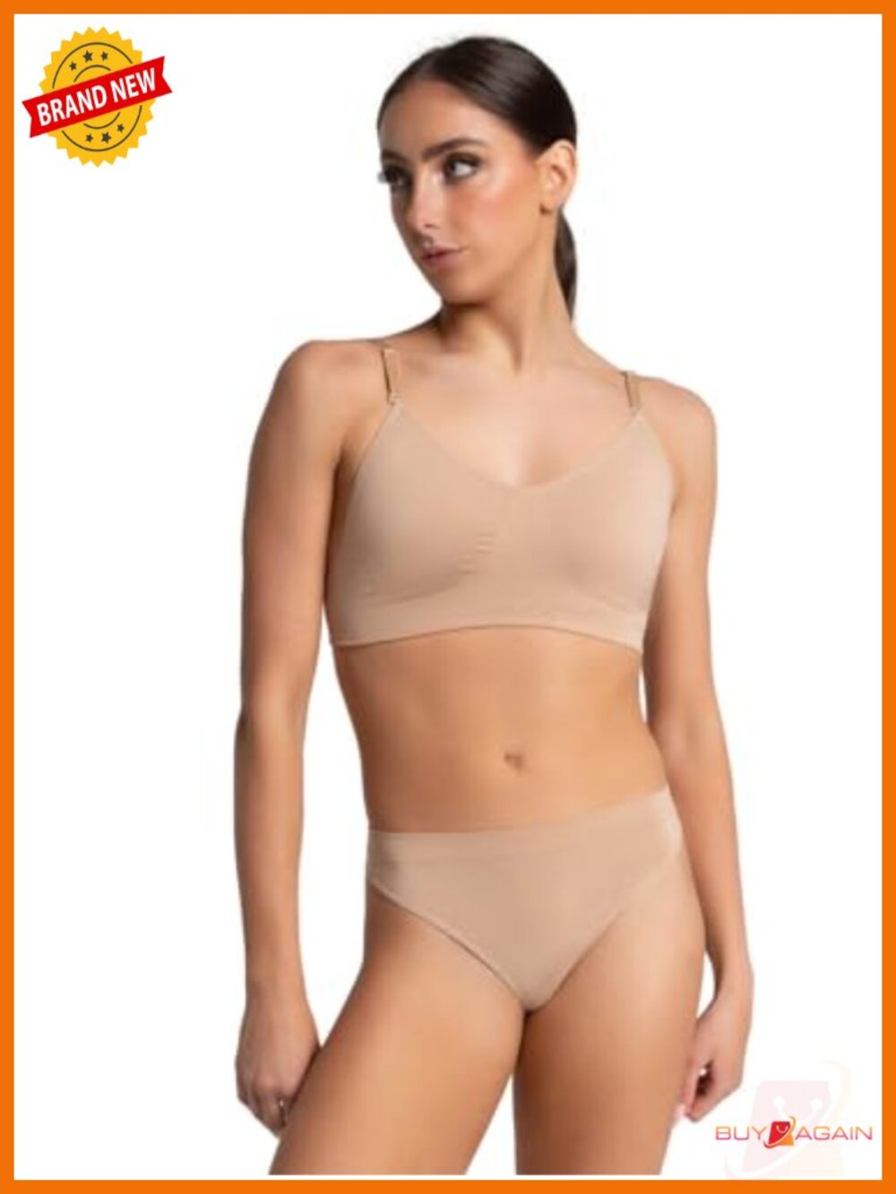 Dance Bra With Clear Back Straps Adjustable Demi